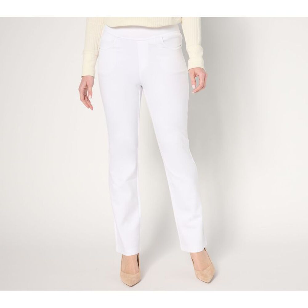 Liberare Women's Pants Sz 12 Tall Ponte Baby Boot Cut Pant White A676933